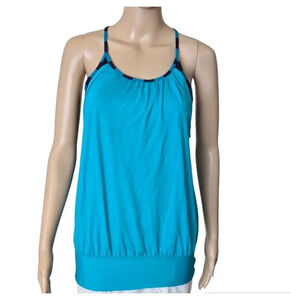 Lululemon No Limits Tank blue Shelf Bra Open Sides Fitness Tank size 4